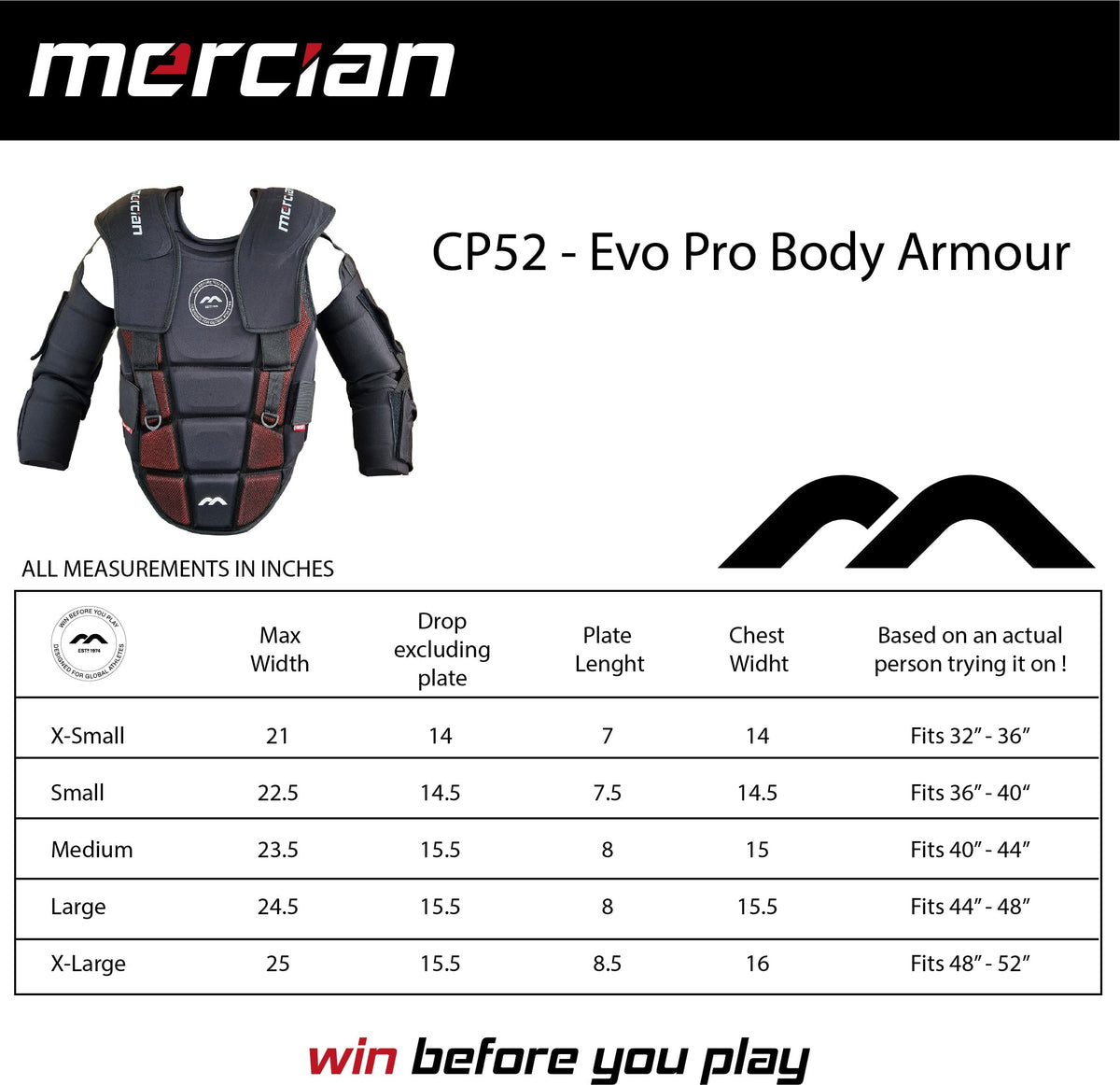 Mercian Evolution Pro Body Armour - Elite Goalkeeper Protection Black/Red