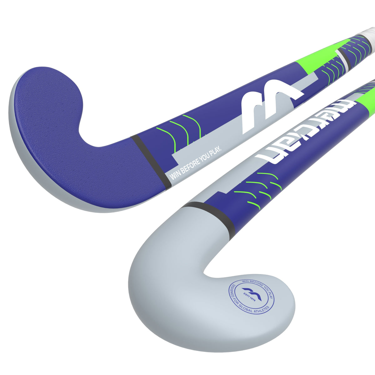 HSGECF1525 Hockey Stick GRY CF15 Pro Light Gray_2 Sticks Angled Head to Handle