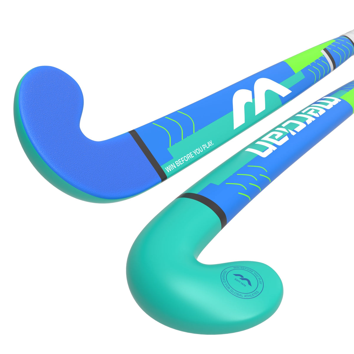 HSGECF5 Hockey Stick TEAL CF5 Teal Pro_2 Sticks Angled Head to Handle